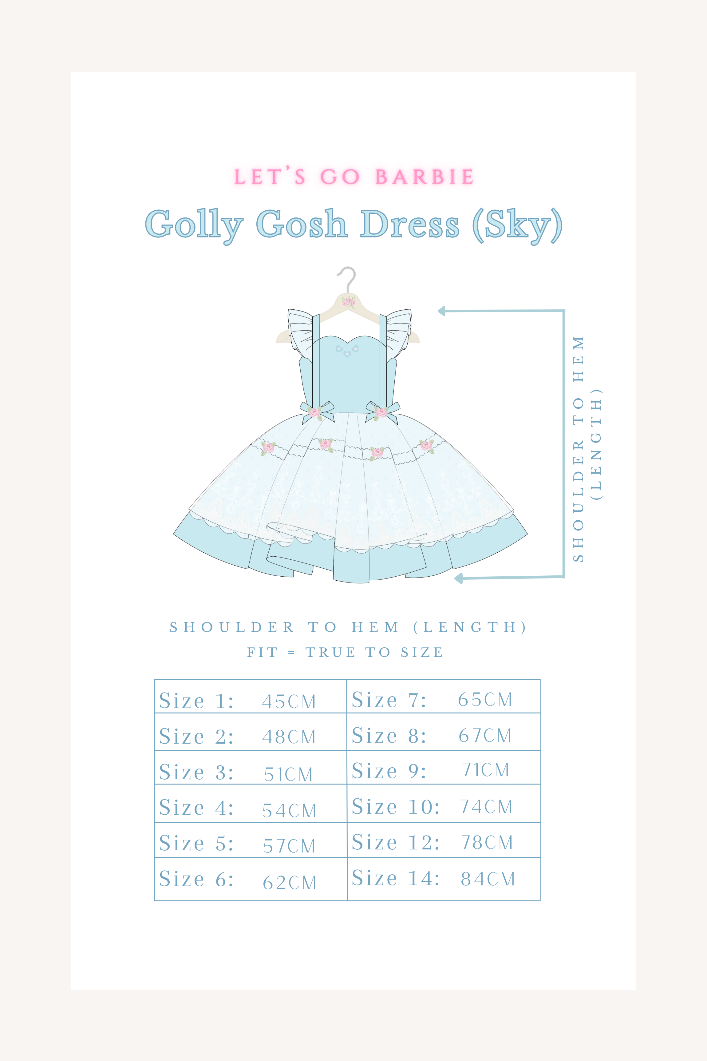 Golly Goshドレス（スカイ）を予約注文