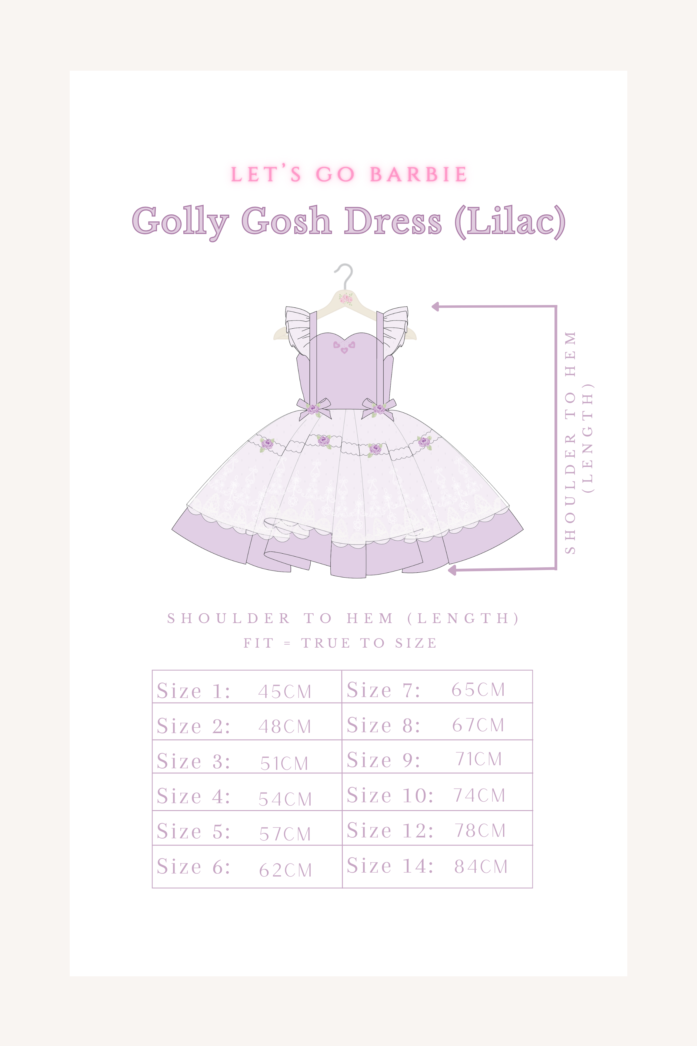 Golly Gosh ドレス（ライラック）を予約注文