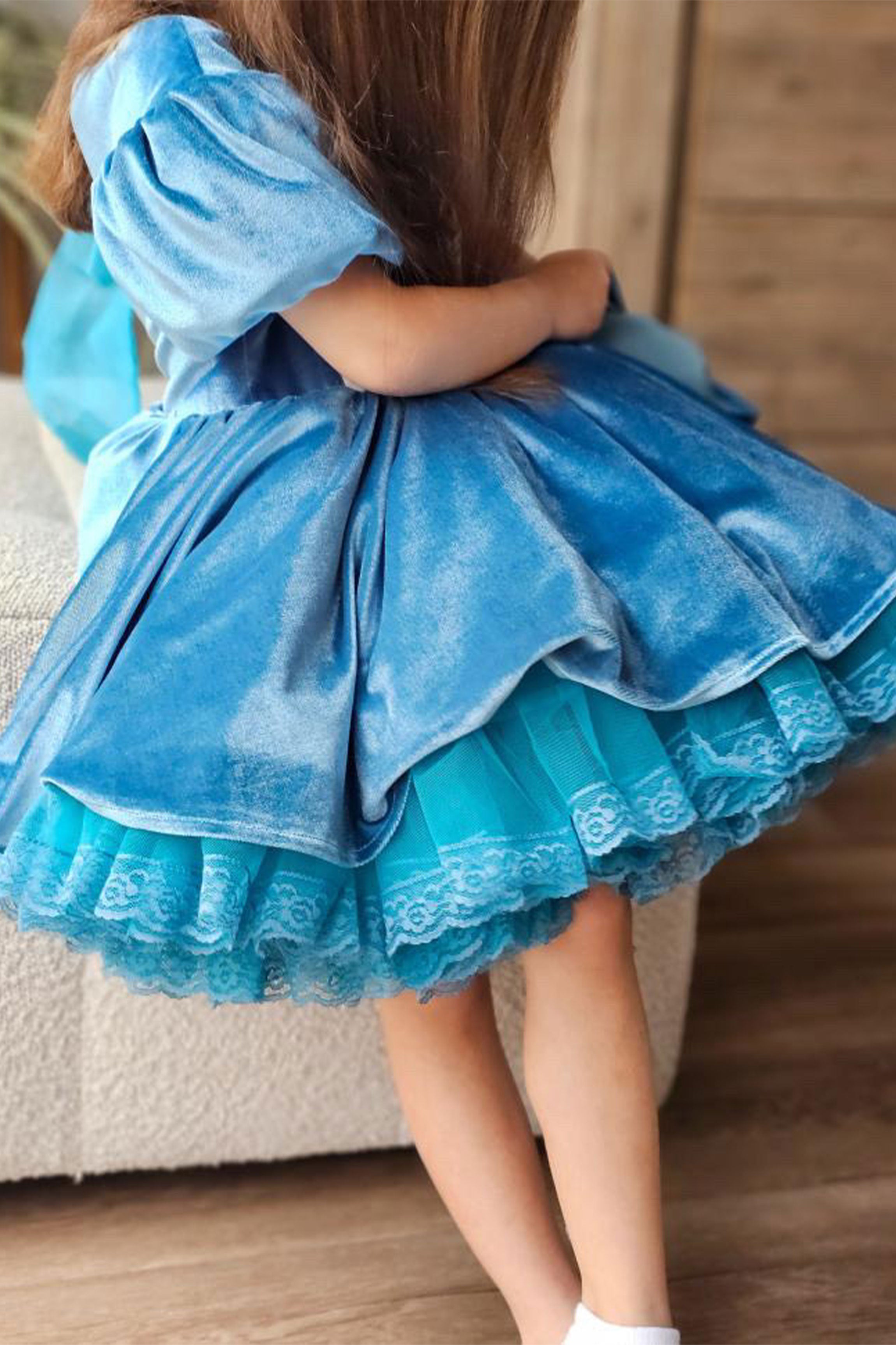 Peacock Velvet Dress