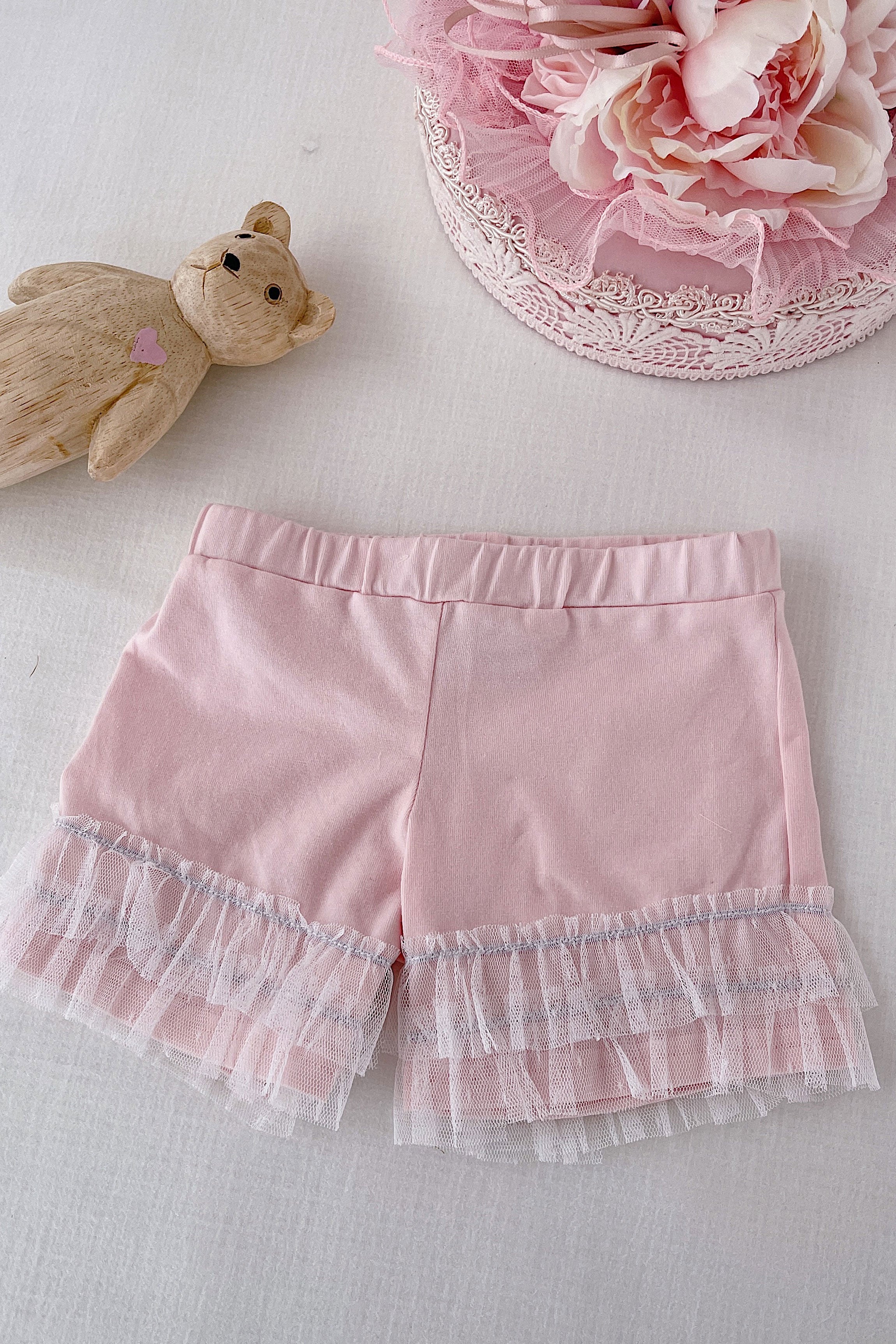 Bunny Kisses Frill Shorts (Merah jambu)