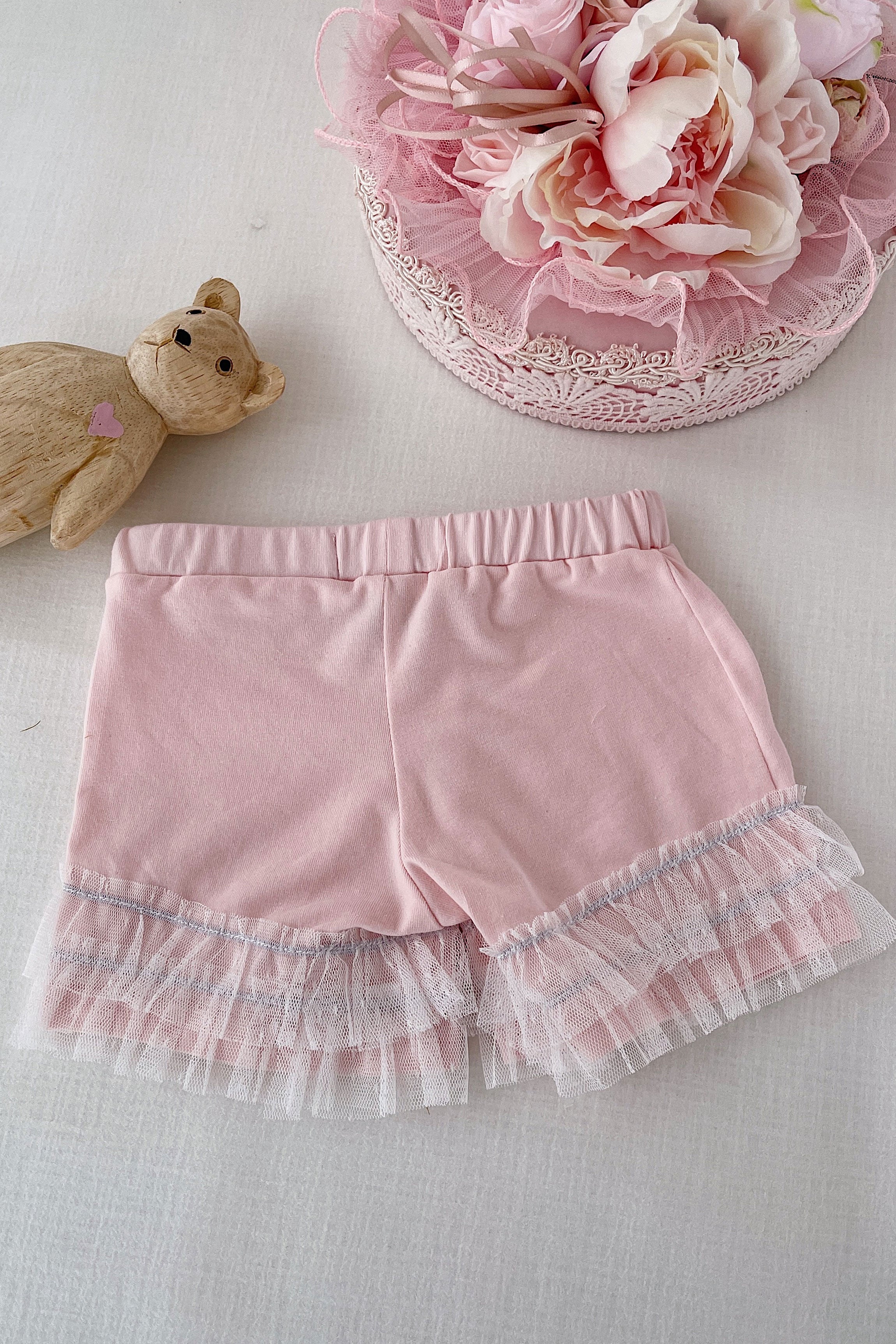 Bunny Kisses Frill Shorts (Pink)